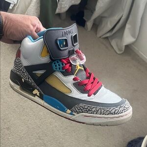 Jordan Multicolor Sneakers with Red and Yellow Accents